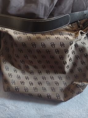 Dooney and Bourke Shoulder Bag in Tan and Black